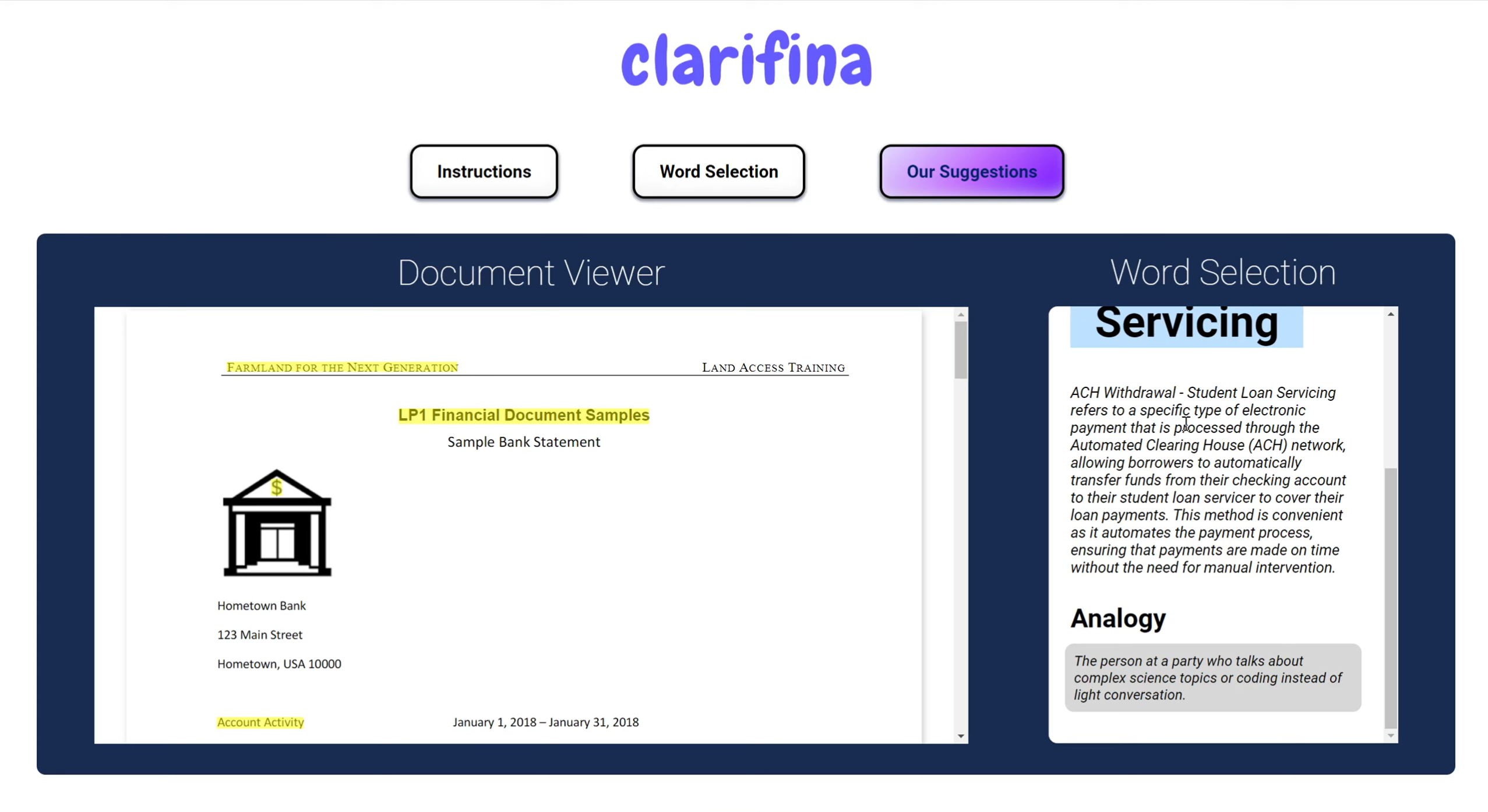 Clarifina screenshot placeholder
